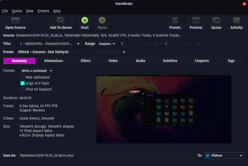 Handbrake GUI app uses FFMPEG CLI tool underneath