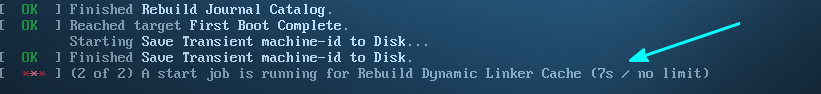 Start job duration in boot screen