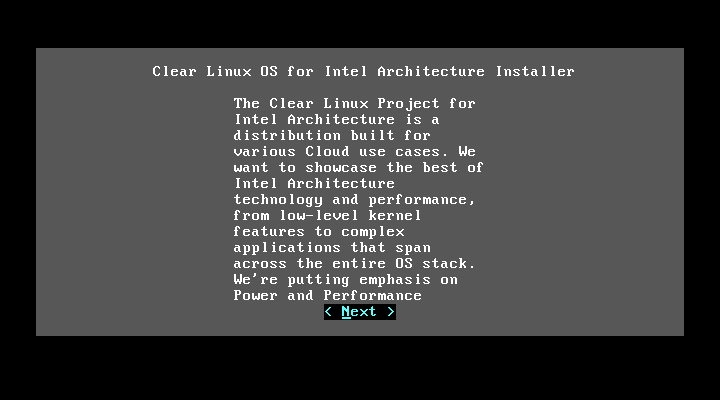 Clear Linux Installation