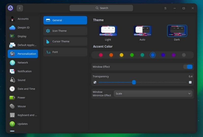 Deepin 20 Personalization