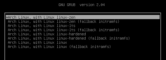Multiple Kernels Arch Linux